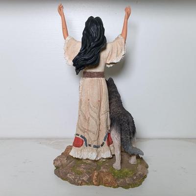 LOT 6: Set of (6) Hamilton Collection Native American Women Figurines w/ Faux Carved Horn Figurines