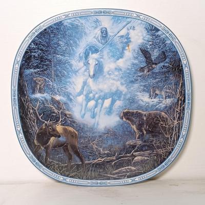 LOT 7: Bradford Exchange Nature's Harmony Art Plates Set of (4), Hamilton Collection Native American Women Figurines Set of (3)...