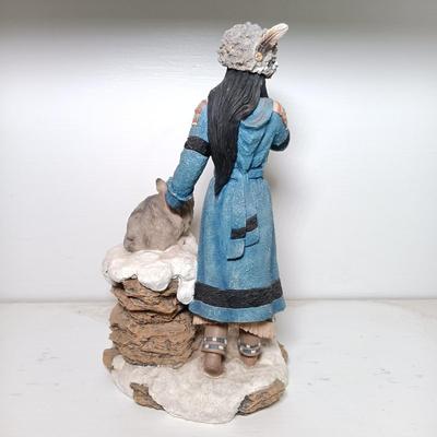 LOT 7: Bradford Exchange Nature's Harmony Art Plates Set of (4), Hamilton Collection Native American Women Figurines Set of (3)...