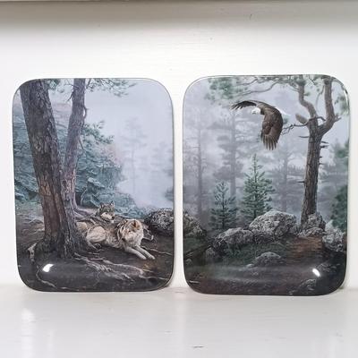 LOT 7: Bradford Exchange Nature's Harmony Art Plates Set of (4), Hamilton Collection Native American Women Figurines Set of (3)...