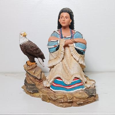 LOT 7: Bradford Exchange Nature's Harmony Art Plates Set of (4), Hamilton Collection Native American Women Figurines Set of (3)...