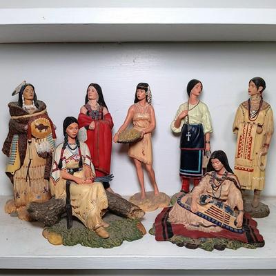 LOT 8: Hamilton Collection Native American Women Figurines Set of (7)