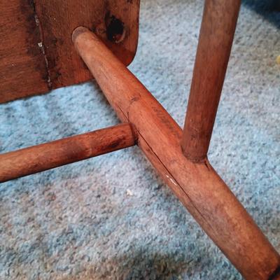 LOT 163: Antique Oak Press Back Rocker with Child's Rocker