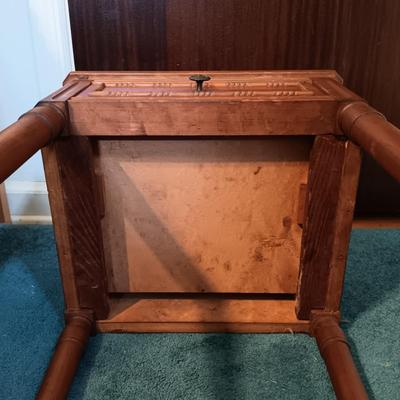 LOT 164: Vintage Cast Metal and Jadeite Lamp with Nightstand