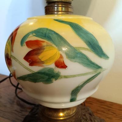 LOT 167: Vintage Gone with the Wind Electrified Oil Lamp