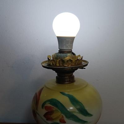 LOT 167: Vintage Gone with the Wind Electrified Oil Lamp