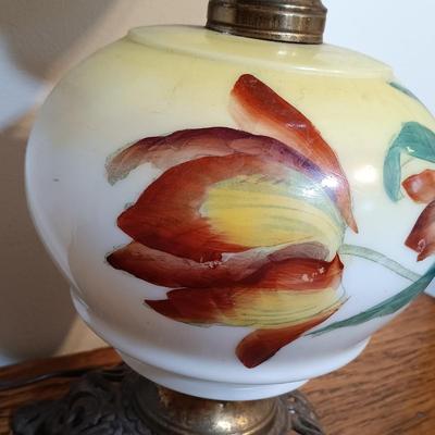 LOT 167: Vintage Gone with the Wind Electrified Oil Lamp