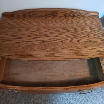 LOT 172: Vintage Oak Wash Stand on Casters
