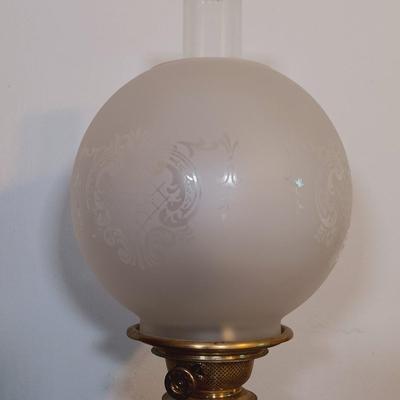 LOT 175: ABCO Rayo Victorian-Style Electrified Metal Oil Lamp