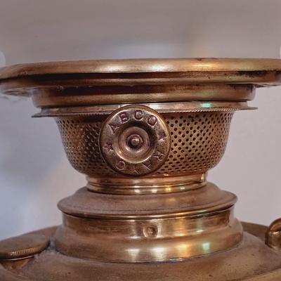 LOT 175: ABCO Rayo Victorian-Style Electrified Metal Oil Lamp