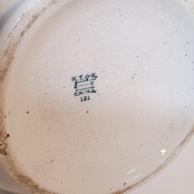 LOT 177: W.H. Grindley Royal Ironstone China Wash Basin with K.T. & K. Pitcher