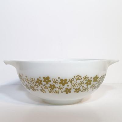 LOT 184: Vintage Pyrex Avocado Spring Blossom Cinderella Mixing Bowl Set