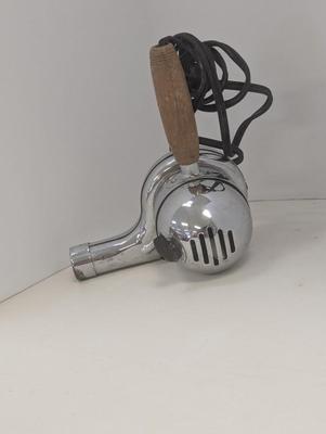 Vintage Eskimo Hair Dryer Chrome With Wood Handle Warm Air Worked! #1