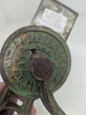 Antique 1920s Climax USA Food Grinder Grater Table Mount Hamilton Ohio Cast Iron #2