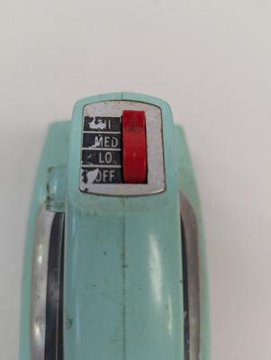 Vintage GE Hand Mixer MCM Atomic Turquoise/Mint Green General Electric No Plug No Beaters