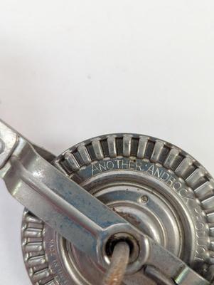 Vintage Androck Product Hand Crank Mixer Egg Beater Stainless Steel Red/White Handle