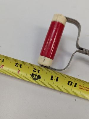 Vintage Androck Product Hand Crank Mixer Egg Beater Stainless Steel Red/White Handle