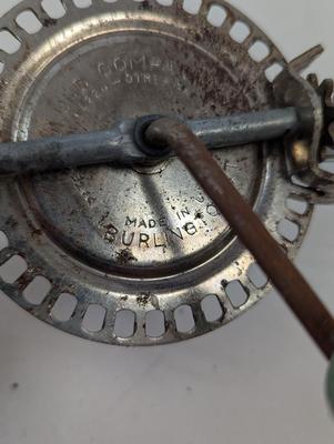 Edlund Co. Vintage Egg Beater Green Wood Handle Rotary Hand Mixer Burlington VT