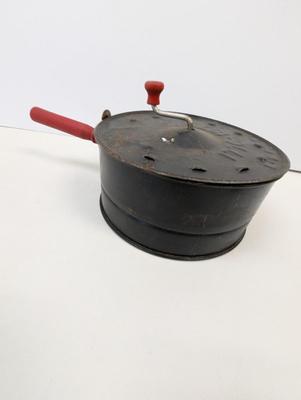 Antique E-Z Corn Popper With Red Handles For Camping Wood Stove