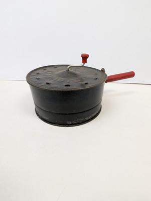 Antique E-Z Corn Popper With Red Handles For Camping Wood Stove
