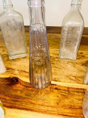 OLD APOTHECARY AND OTHER GLASS BOTTLES