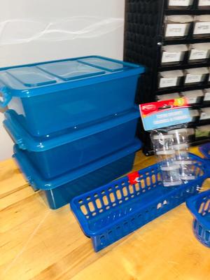 60 DRAWER ORGANIZER BIN, SMALL PENCIL BOX SIZE TOTES AND OTHER HANDY ORGANIZERS