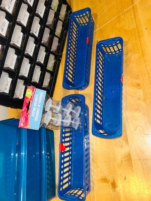 60 DRAWER ORGANIZER BIN, SMALL PENCIL BOX SIZE TOTES AND OTHER HANDY ORGANIZERS