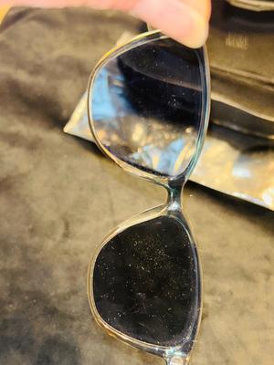 VERA WANG SUNGLASSES WITH ORIGINAL NON-PRESCRIPTION LENSES AND AMBER COLORED SAFETY GLASSES