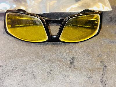 VERA WANG SUNGLASSES WITH ORIGINAL NON-PRESCRIPTION LENSES AND AMBER COLORED SAFETY GLASSES