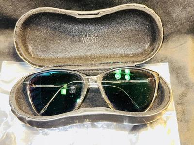 VERA WANG SUNGLASSES WITH ORIGINAL NON-PRESCRIPTION LENSES AND AMBER COLORED SAFETY GLASSES