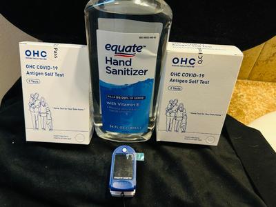 EVERLASTING COMFORT CUSION, HAND SANITIZER, FINGERTIP OXIMETER