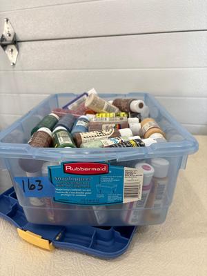 Tote of assorted crafting paint