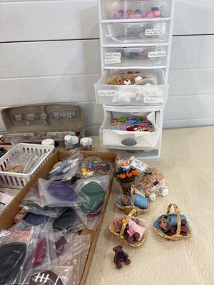 Tote of completed, handmade polymer figurines