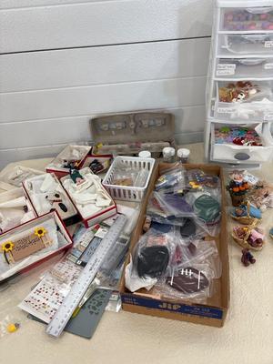 Tote of completed, handmade polymer figurines