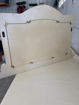 Painted cream mirror with shelf