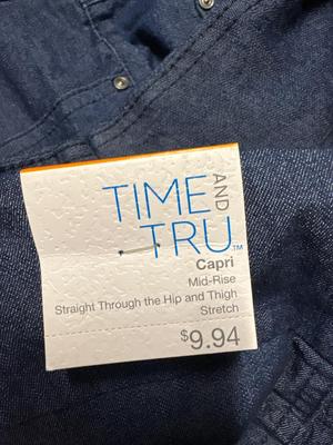Three pair denim Capri pants (size 8-10)