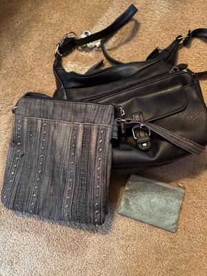 Two hand bag, one coin bag
