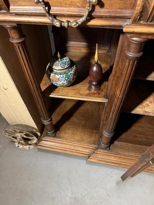 Sale Photo Thumbnail #19: French Carved Server, Server Etageres. The wood is Walnut. It’s from France, Hunters Style. Measurements are on the pictures.
But it now for $3,000.