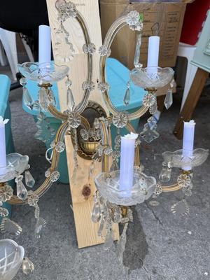 Sale Photo Thumbnail #27: Two beautiful Sconces. I believe these are from Czechoslovakia . These are stunning! The price they bought them for was over $4,000. 
Buy it now price $3,000.