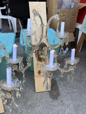 Sale Photo Thumbnail #24: Two beautiful Sconces. I believe these are from Czechoslovakia . These are stunning! The price they bought them for was over $4,000. 
Buy it now price $3,000.