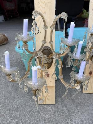 Sale Photo Thumbnail #25: Two beautiful Sconces. I believe these are from Czechoslovakia . These are stunning! The price they bought them for was over $4,000. 
Buy it now price $3,000.