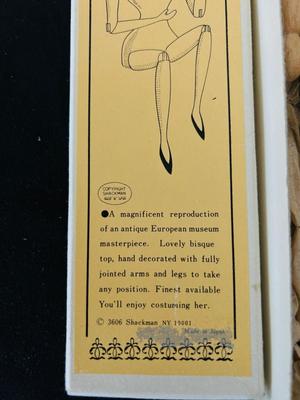CLASSIC BRIDE OF THE CENTURY, “FLORA” with certificate of authenticity AND REPRODUCTION ANTIQUE HANDMADE WOOD & BISQUE DOLL