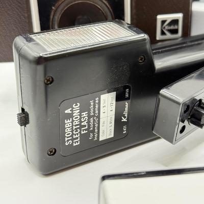 LOT 75D: Vintage Kodak Instamatic Film Cameras: 300, X-15F & Pocket 30 w/ Strobe A Electronic Flash
