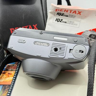LOT 76D: Vintage Pentax IQZ 160 35mm Film Camera w/ Branded Case & Master Photography Book