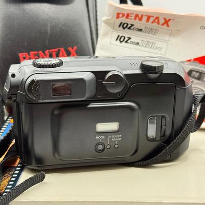 LOT 76D: Vintage Pentax IQZ 160 35mm Film Camera w/ Branded Case & Master Photography Book