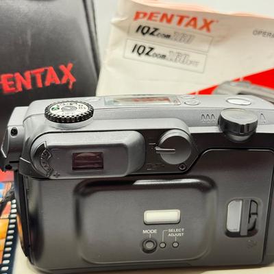 LOT 76D: Vintage Pentax IQZ 160 35mm Film Camera w/ Branded Case & Master Photography Book