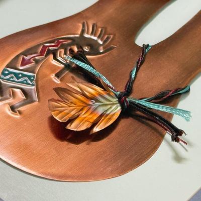 LOT 77D: Indigenous Copper Artwork: Framed Wedding Vase 3D Piece by Oberkirsch Designs