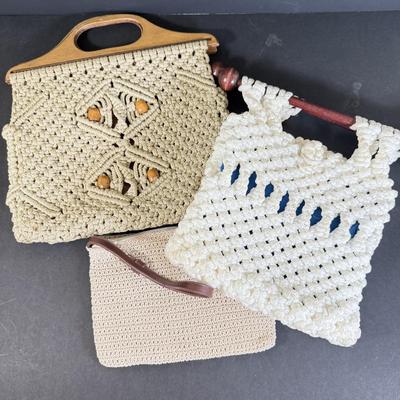 LOT 126L: Macrame Purses & More
