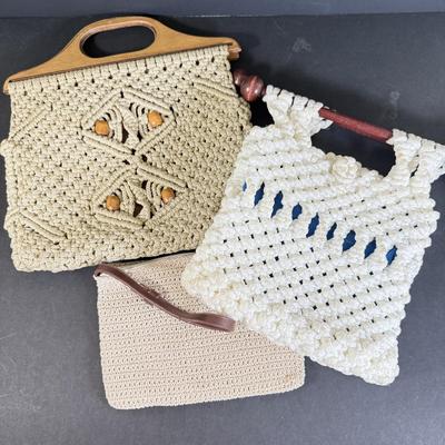 LOT 126L: Macrame Purses & More