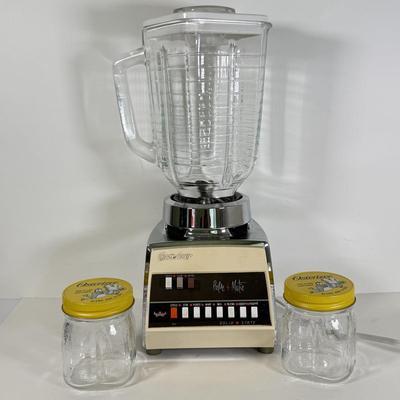 LOT 138K: Vintage Osterizer Pulse-Matic Blender w/ Mini Jars